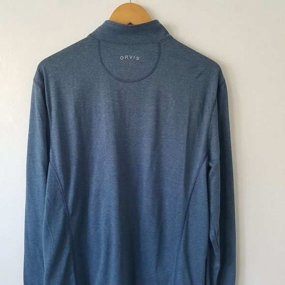 ORVIS Blue 1/4 Zip Longsleeve Pull-over Shirt Top Mens Size Medium - Picture 7 of 12